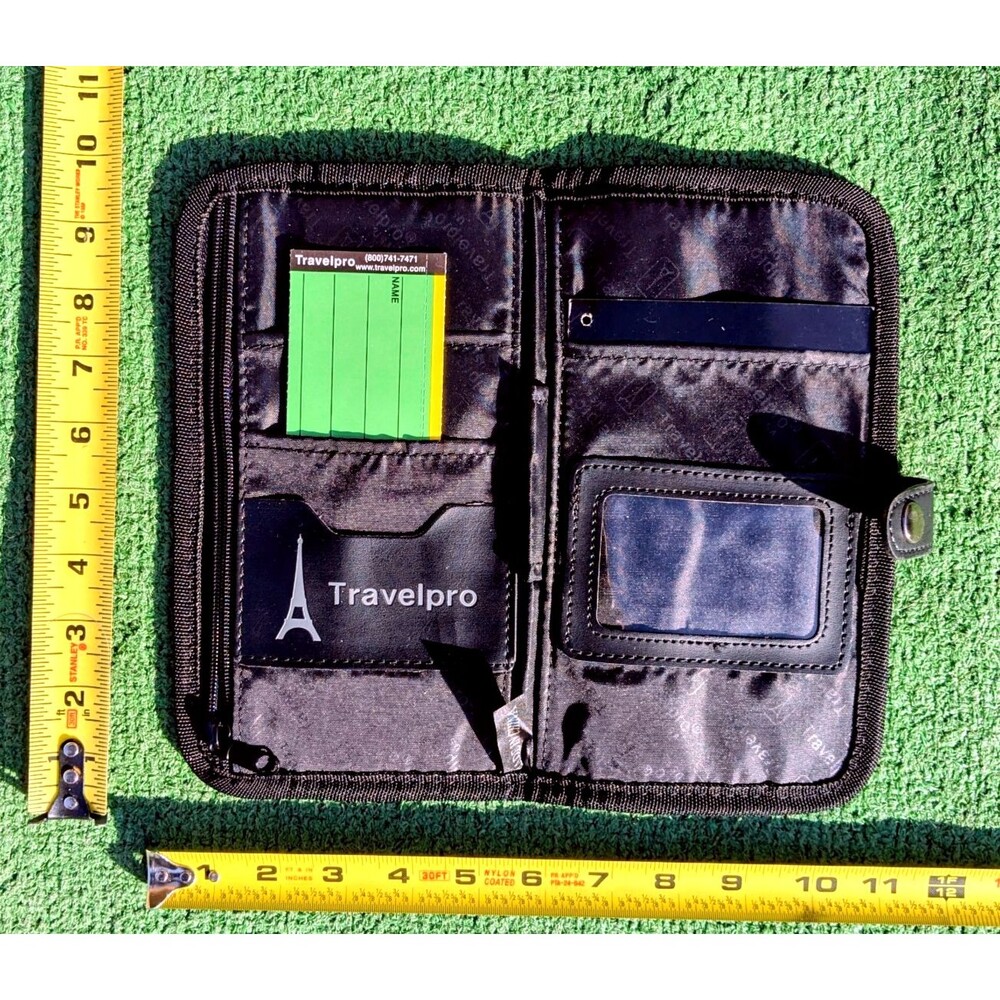 Travelpro Passport Holder Wallet ID Window Black Travel Ticket Organizer 9.5"New